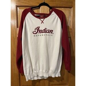 Indian Motorcycle Women’s Color Block Knit Cotton Shirt Sweater Size 2XL